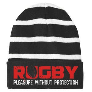 Rugby Striped Beanie with Solid Band