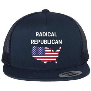 Radical Republican Usa Flag Patriotic Civil Rights Gift Flat Bill Trucker Hat