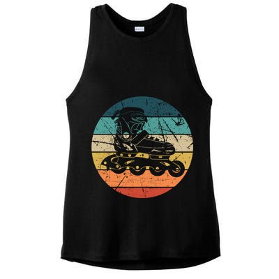 Rollerblading Retro Vintage Roller Blades Inline Skating Gift Ladies PosiCharge Tri-Blend Wicking Tank