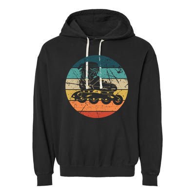 Rollerblading Retro Vintage Roller Blades Inline Skating Gift Garment-Dyed Fleece Hoodie