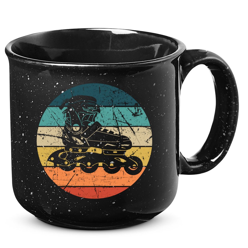 Rollerblading Retro Vintage Roller Blades Inline Skating Gift 15oz Campfire Ceramic Mug