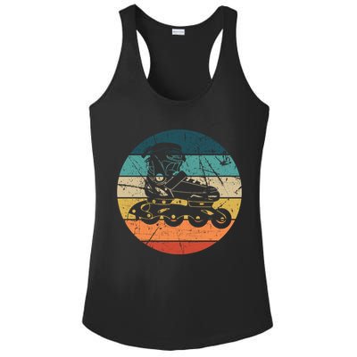 Rollerblading Retro Vintage Roller Blades Inline Skating Gift Ladies PosiCharge Competitor Racerback Tank