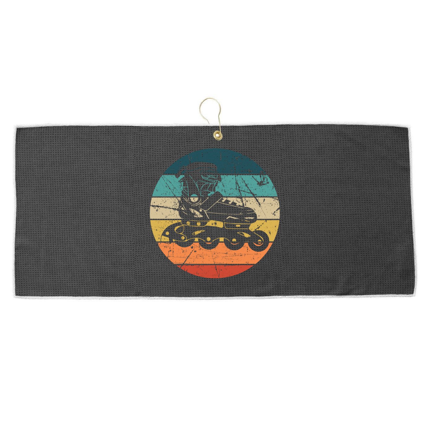 Rollerblading Retro Vintage Roller Blades Inline Skating Gift Large Microfiber Waffle Golf Towel