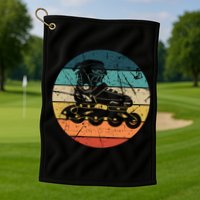 Rollerblading Retro Vintage Roller Blades Inline Skating Gift Golf Towel