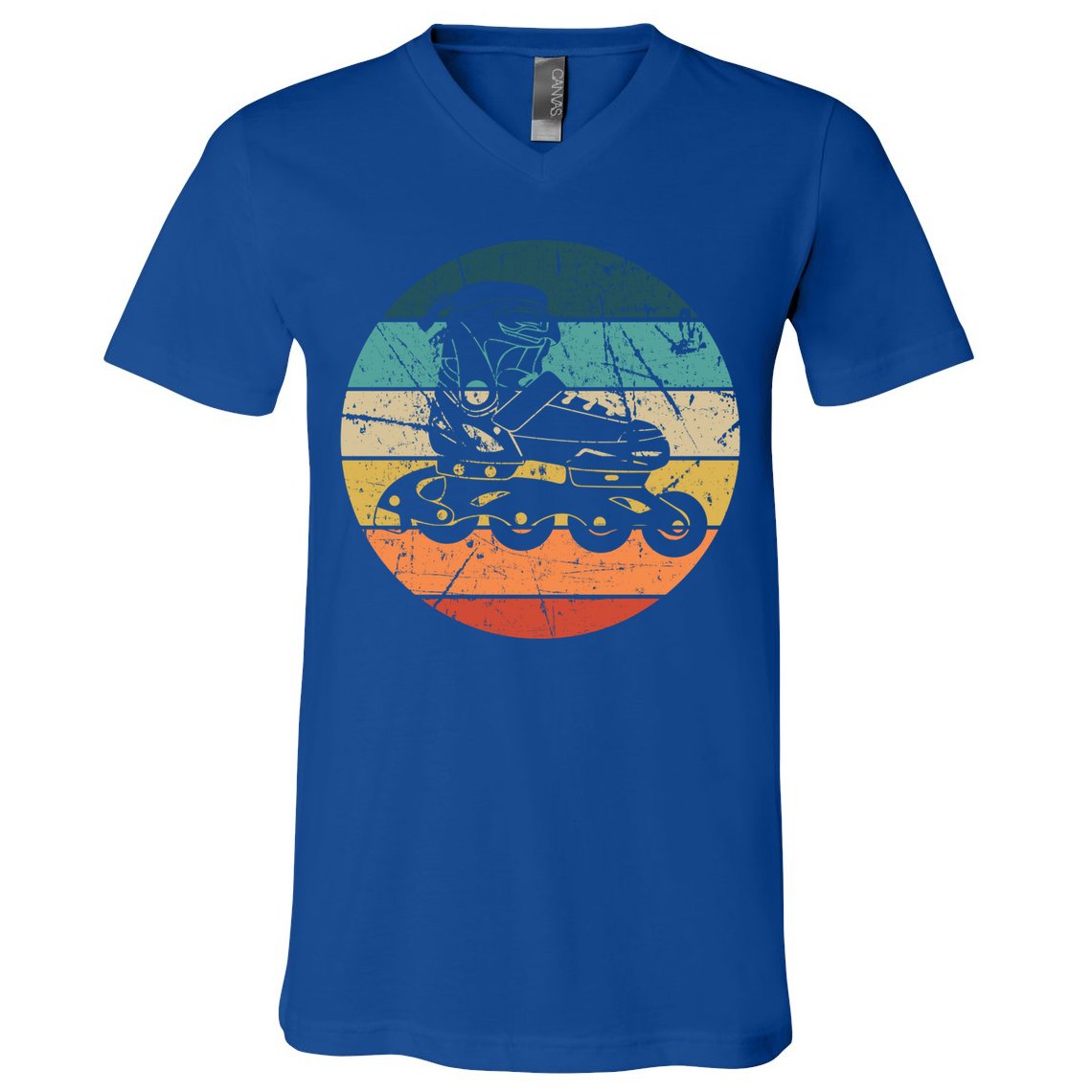 Rollerblading Retro Vintage Roller Blades Inline Skating Gift V-Neck T-Shirt