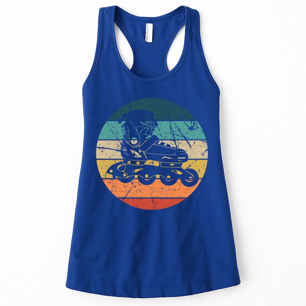 Rollerblading Retro Vintage Roller Blades Inline Skating Gift Womens Tank Top