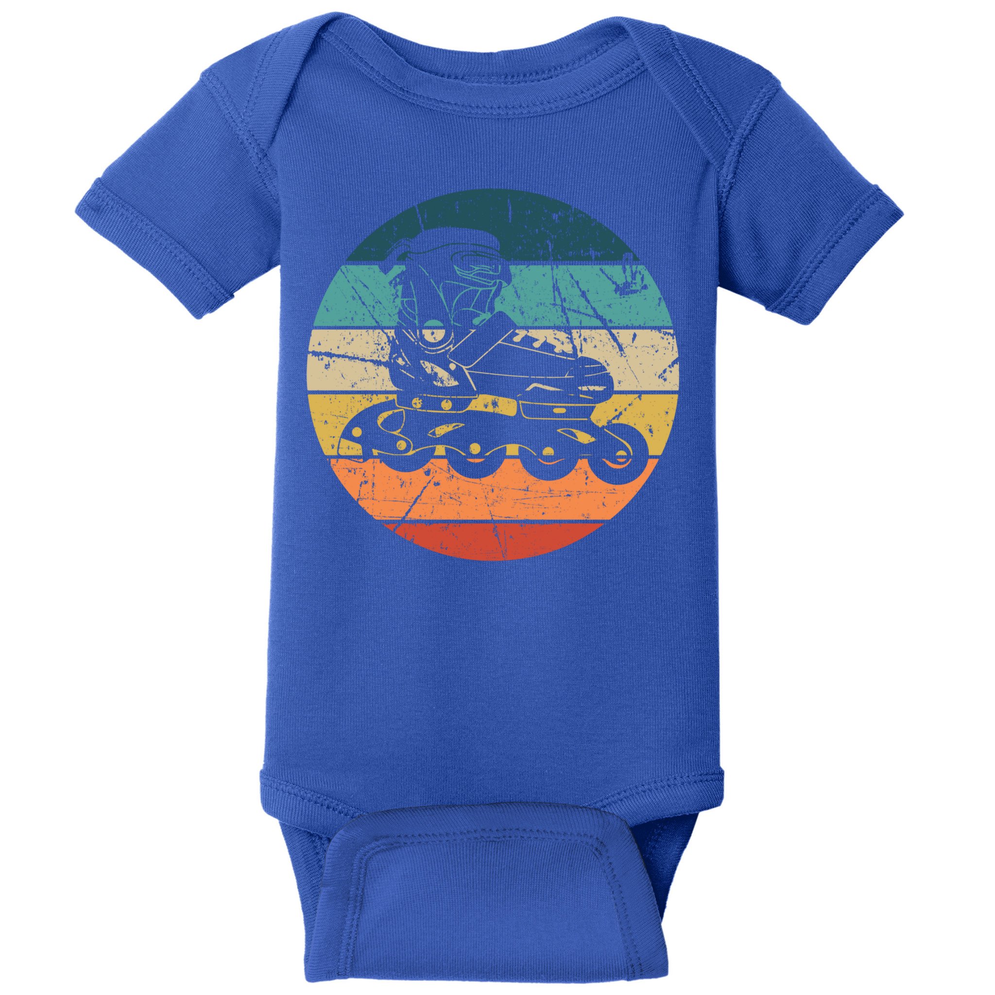 Rollerblading Retro Vintage Roller Blades Inline Skating Gift Baby Bodysuit