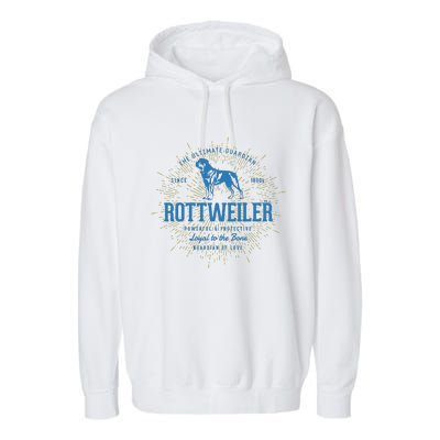 Retro Rottweiler Vintage Garment-Dyed Fleece Hoodie