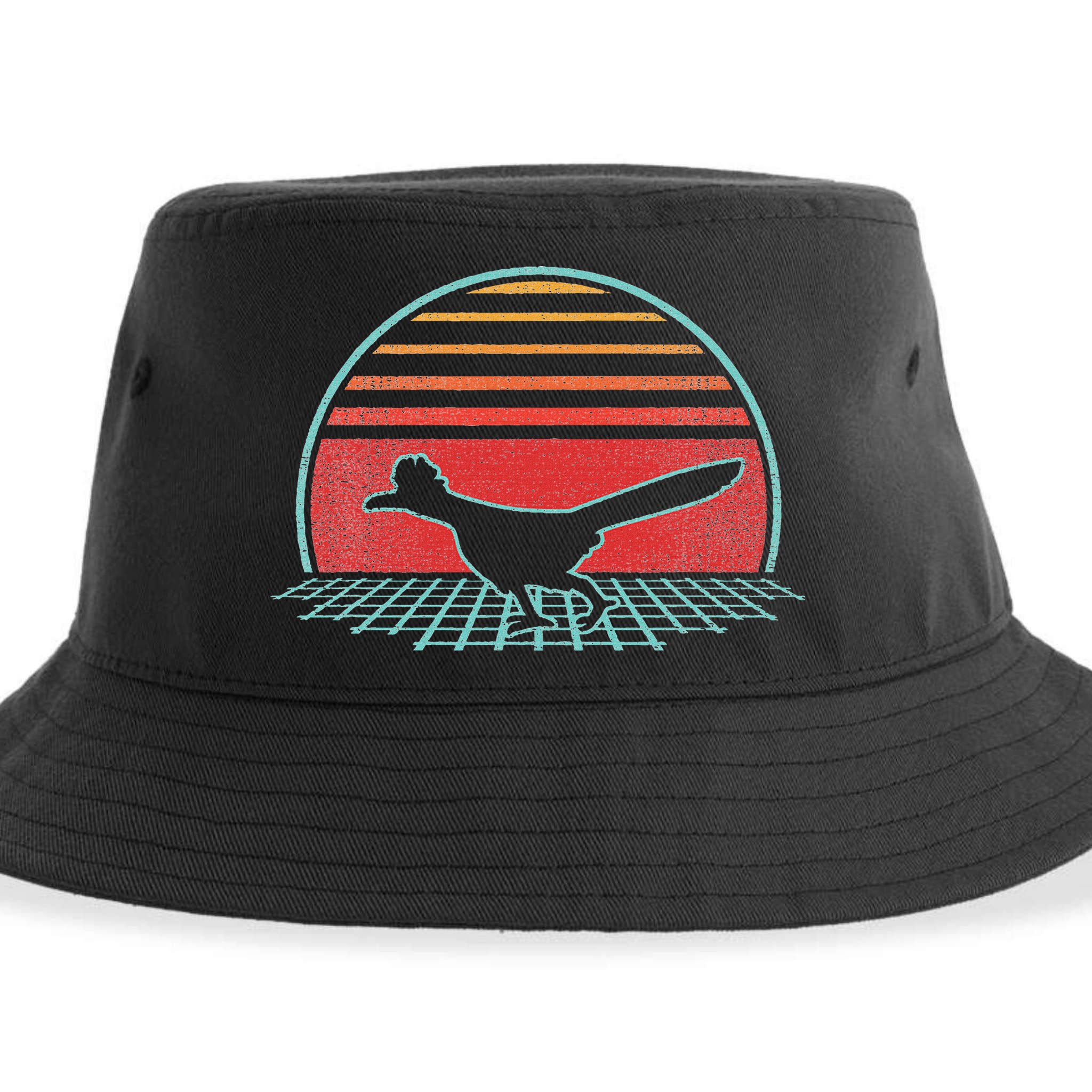 Roadrunner Retro Vintage 80s Style Animal Lover Gift Sustainable Bucket Hat