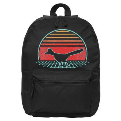 Roadrunner Retro Vintage 80s Style Animal Lover Gift 16 in Basic Backpack