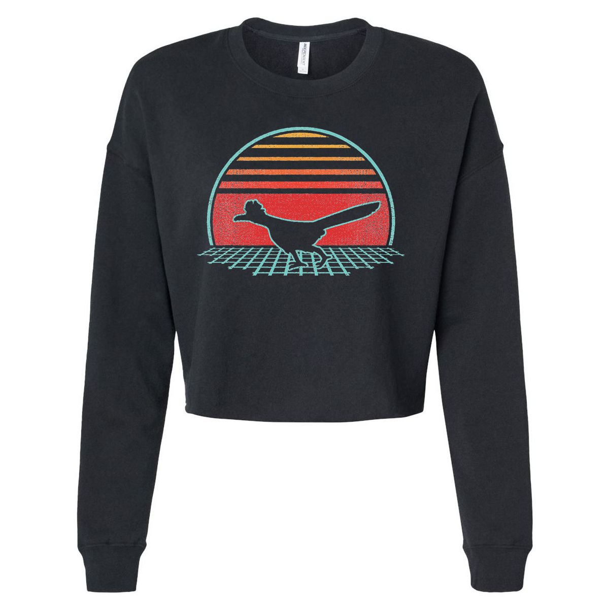 Roadrunner Retro Vintage 80s Style Animal Lover Gift Cropped Pullover Crew