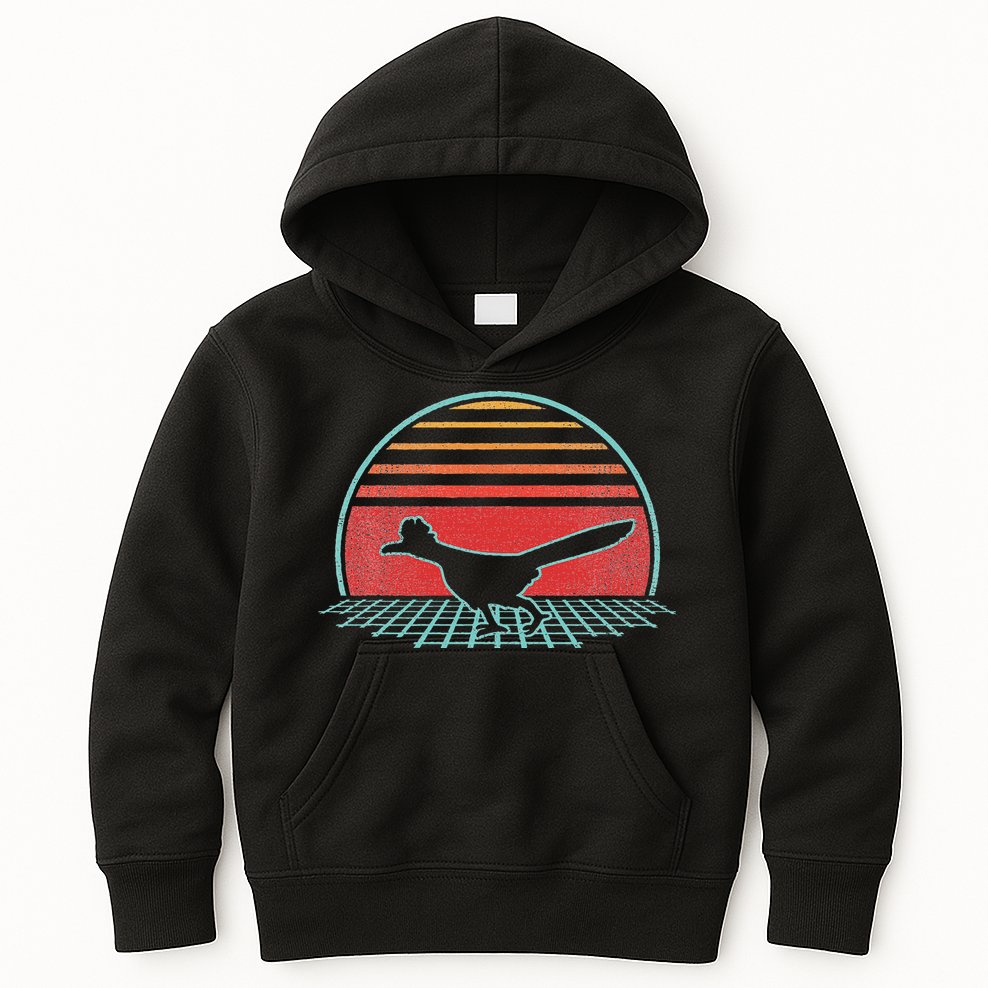 Roadrunner Retro Vintage 80s Style Animal Lover Gift Kids Hoodie