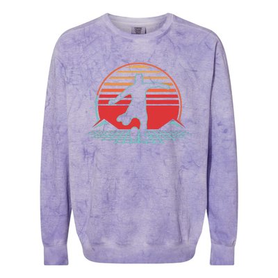 Rugby Retro Vintage 80s Style Coach Player Gift Colorblast Crewneck Sweatshirt