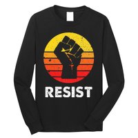 Resist Retro Vintage 70s Anarchist Feminist Long Sleeve Shirt