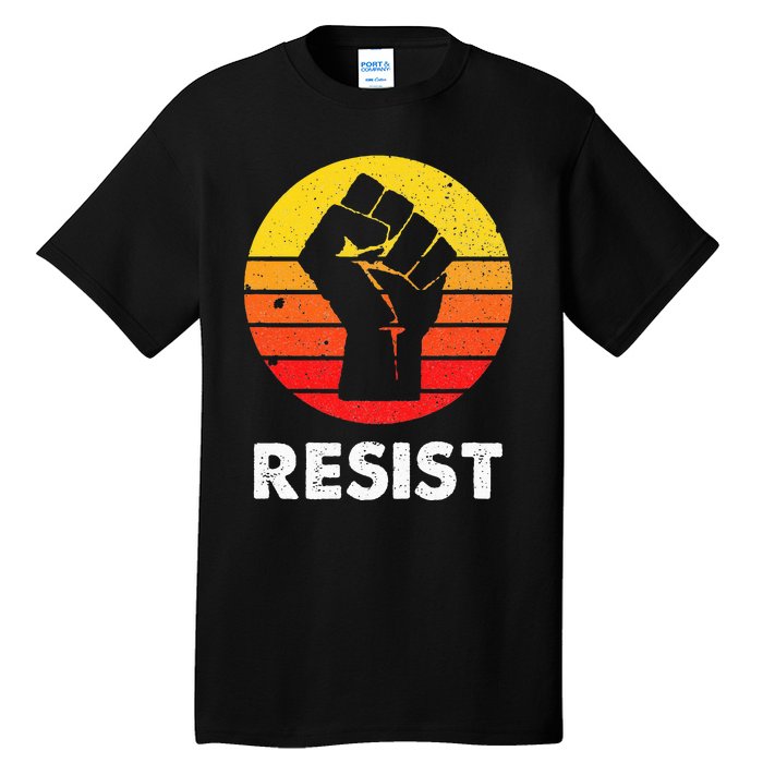 Resist Retro Vintage 70s Anarchist Feminist Tall T-Shirt