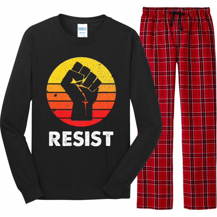 Resist Retro Vintage 70s Anarchist Feminist Long Sleeve Pajama Set