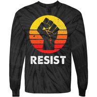 Resist Retro Vintage 70s Anarchist Feminist Tie-Dye Long Sleeve Shirt