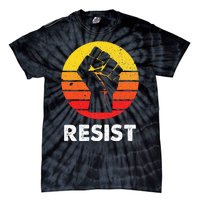 Resist Retro Vintage 70s Anarchist Feminist Tie-Dye T-Shirt