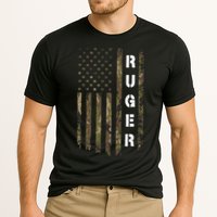 Retro Ruger Vintage Camouflage American Flag Matching Name Performance Shirt