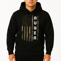 Retro Ruger Vintage Camouflage American Flag Matching Name Hoodie