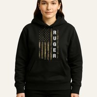 Retro Ruger Vintage Camouflage American Flag Matching Name Hoodie
