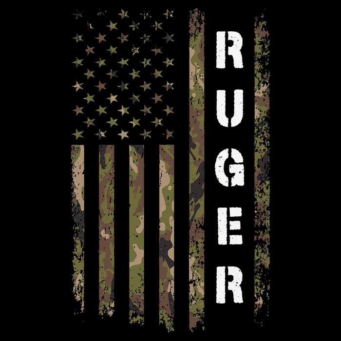 Retro Ruger Vintage Camouflage American Flag Matching Name Hoodie