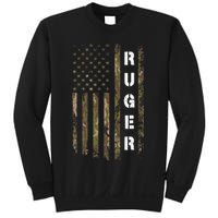 Retro Ruger Vintage Camouflage American Flag Matching Name Sweatshirt