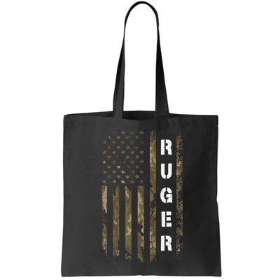 Retro Ruger Vintage Camouflage American Flag Matching Name Bag