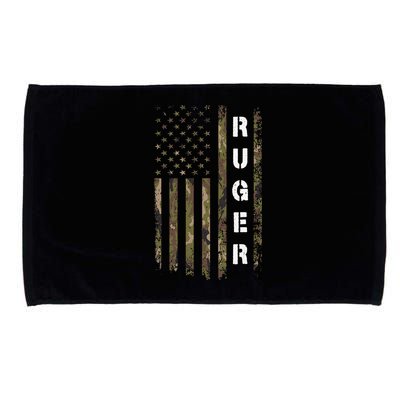 Retro Ruger Vintage Camouflage American Flag Matching Name Microfiber Hand Towel