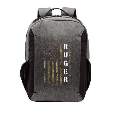 Retro Ruger Vintage Camouflage American Flag Matching Name Vector Backpack