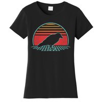 Raven Retro Vintage Crow 80s Style Bird Lover Gift Women's T-Shirt