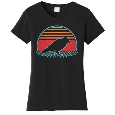 Raven Retro Vintage Crow 80s Style Bird Lover Gift Women's T-Shirt