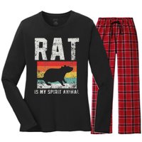 Rat Retro Vintage Women's Long Sleeve Flannel Pajama Set 