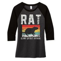 Rat Retro Vintage Women's Tri-Blend 3/4-Sleeve Raglan Shirt