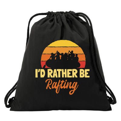 Rafting Retro Vintage Whitewater Paddling Raft Team Rafter Drawstring Bag