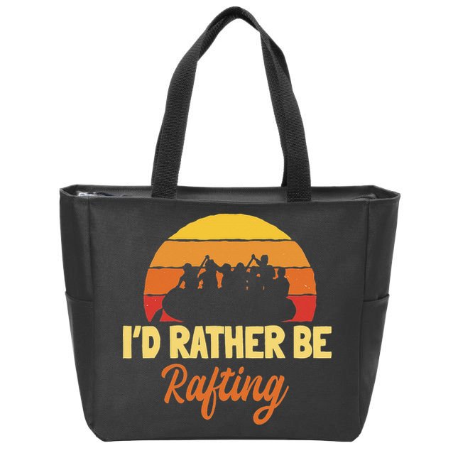 Rafting Retro Vintage Whitewater Paddling Raft Team Rafter Zip Tote Bag