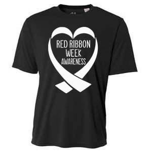 Red Ribbon Week Awareness Heart We Wear Red For Awareness Cooling Performance Crew T-Shirt