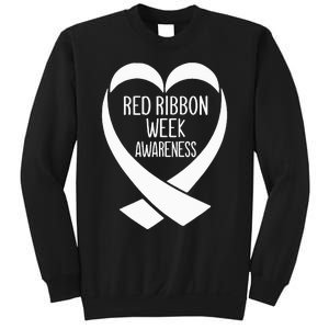 Red Ribbon Week Awareness Heart We Wear Red For Awareness Sweatshirt