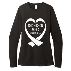 Red Ribbon Week Awareness Heart We Wear Red For Awareness Womens CVC Long Sleeve Shirt