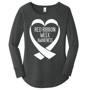 Red Ribbon Week Awareness Heart We Wear Red For Awareness Women's Perfect Tri Tunic Long Sleeve Shirt