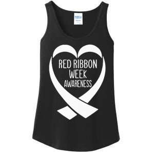 Red Ribbon Week Awareness Heart We Wear Red For Awareness Ladies Essential Tank