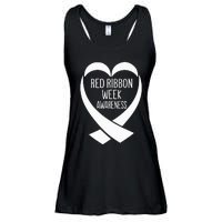 Red Ribbon Week Awareness Heart We Wear Red For Awareness Ladies Essential Flowy Tank