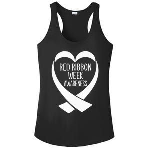 Red Ribbon Week Awareness Heart We Wear Red For Awareness Ladies PosiCharge Competitor Racerback Tank