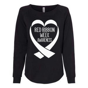 Red Ribbon Week Awareness Heart We Wear Red For Awareness Womens California Wash Sweatshirt