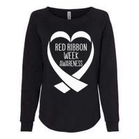 Red Ribbon Week Awareness Heart We Wear Red For Awareness Womens California Wash Sweatshirt