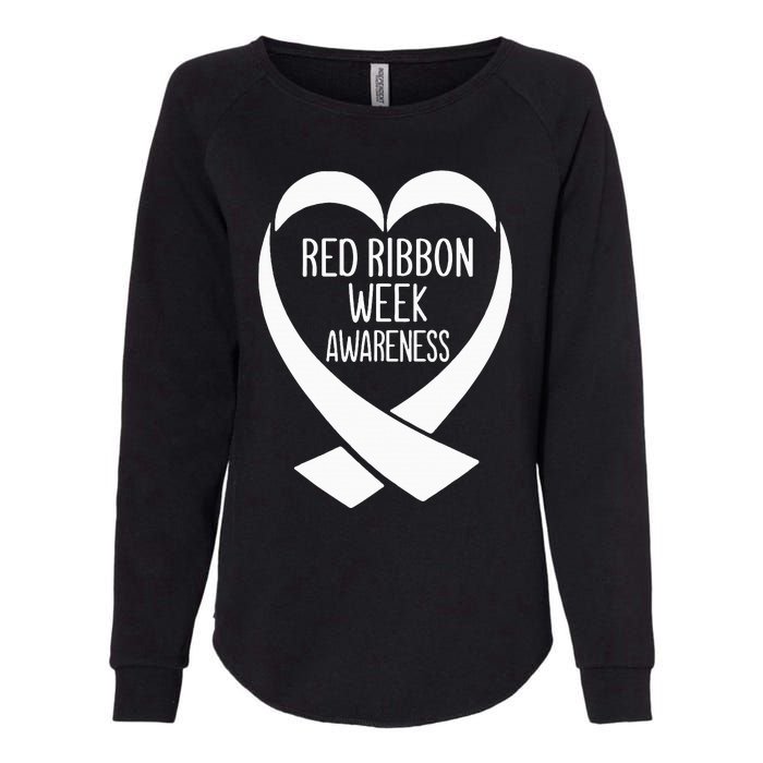 Red Ribbon Week Awareness Heart We Wear Red For Awareness Womens California Wash Sweatshirt