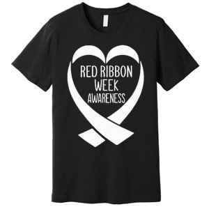 Red Ribbon Week Awareness Heart We Wear Red For Awareness Premium T-Shirt