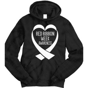 Red Ribbon Week Awareness Heart We Wear Red For Awareness Tie Dye Hoodie