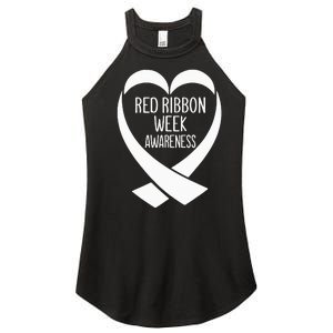 Red Ribbon Week Awareness Heart We Wear Red For Awareness Women's Perfect Tri Rocker Tank