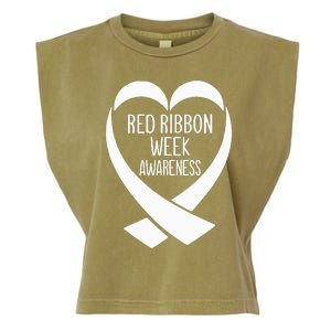 Red Ribbon Week Awareness Heart We Wear Red For Awareness Garment-Dyed Women's Muscle Tee